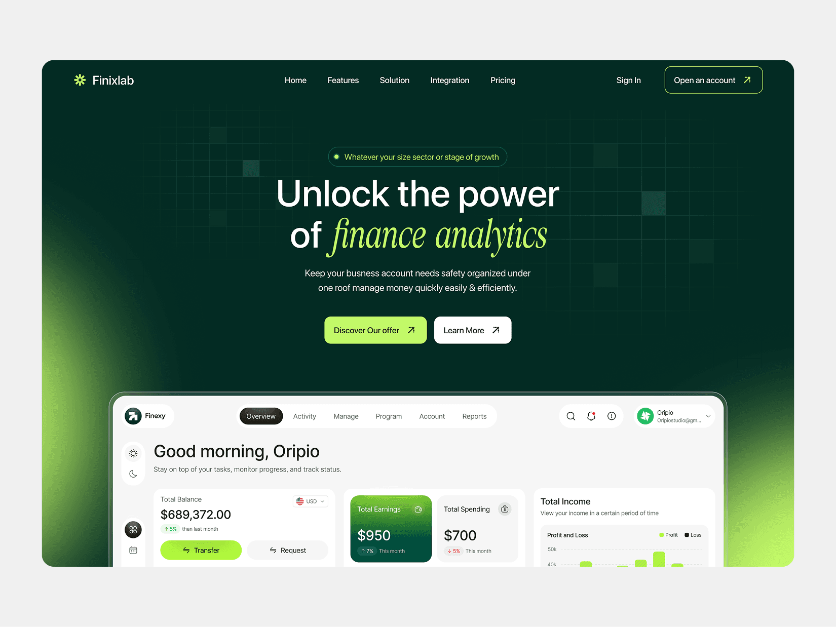 Finixlab - Fintech Website Design