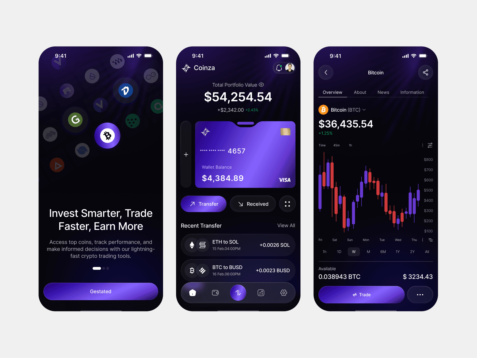 Crypto trading Mobile App Design